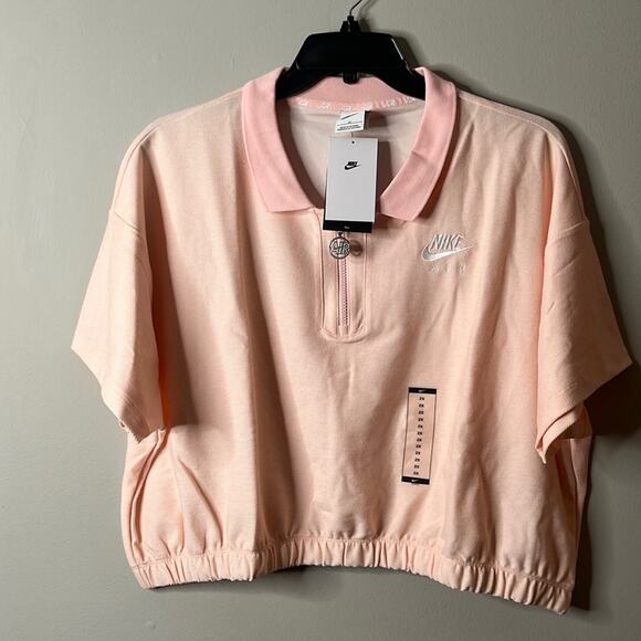 Nike Air Pink Half Zip Crop 2X - Picture 1 of 5